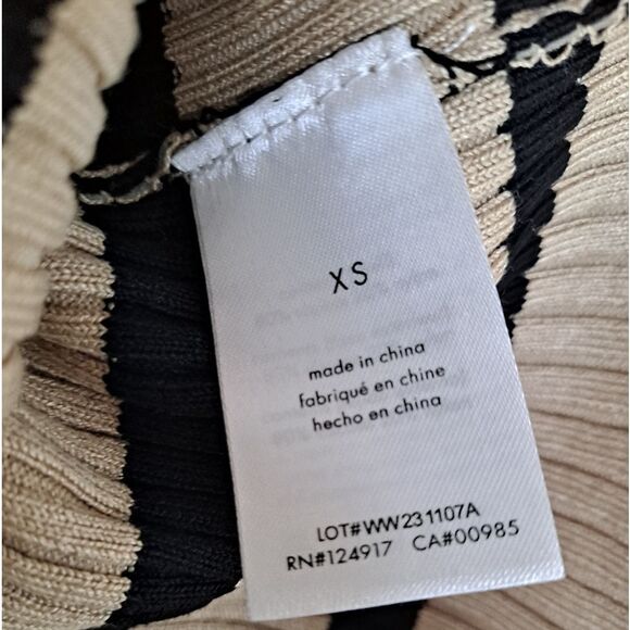 Weworewhat XS Beige and Black Ribbed Cropped Vest - Picture 2 of 8